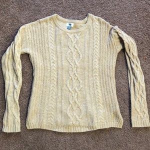 Tan cable knit sweater
